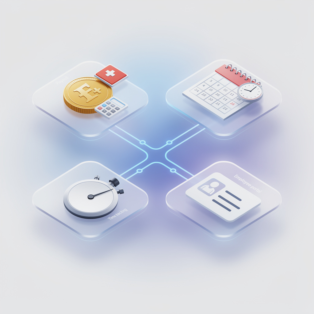 rymo Produktfamilie - Lohn, Schicht, Zeit und Portal Module verbunden